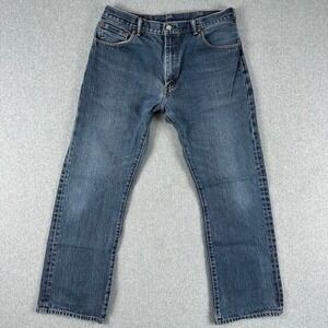 Levi's 517 Bootcut‎ Jeans Mens 36x32 Blue Denim Faded Medium Wash Western Rodeo